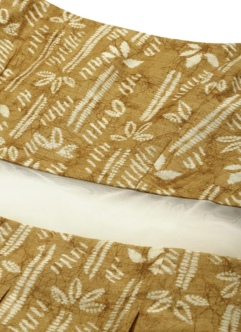 Green Printed Art Silk Dress After Six Wear 7 Green Printed Art Silk Dress After Six Wear - Image 5