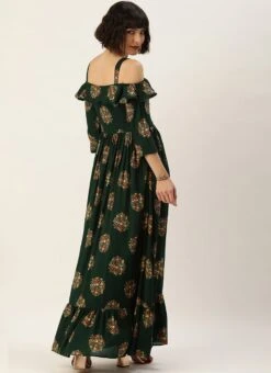 Green Rayon Printed Strap Neckline Dress After Six Wear 13 Green Rayon Printed Strap Neckline Dress After Six Wear -ZariGrace Shop Green Rayon Printed Strap Neckline Dress DRBS02204727 b