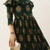 Green Rayon Printed Strap Neckline Dress After Six Wear -ZariGrace Shop Green Rayon Printed Strap Neckline Dress DRBS02204727 l