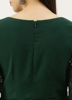 Green Sequin Embroidered Kurti Festive Wear -ZariGrace Shop Green Sequin Embroidered Kurti KRBS02307705 rrc2