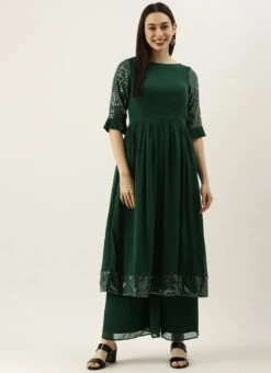 Green Sequin Embroidered N Green Georgette Kurta Set Festive Wear 8 Green Sequin Embroidered N Green Georgette Kurta Set Festive Wear -ZariGrace Shop Green Sequin Embroidered N Green Georgette Kurta Set KSBS02104304 u
