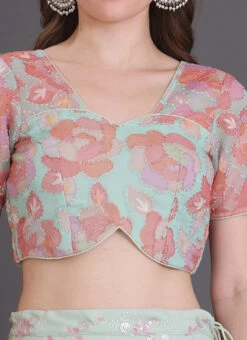 Skirt From Green Sequins Georgette Lehenga Set After Six Wear -ZariGrace Shop Green Sequins Georgette Lehenga Set GHBS02305148 rrc1