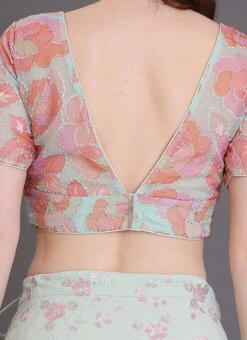 Skirt From Green Sequins Georgette Lehenga Set After Six Wear -ZariGrace Shop Green Sequins Georgette Lehenga Set GHBS02305148 rrc3