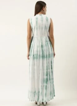 Green Tie N Dye Gathered Flare Dress After Six Wear -ZariGrace Shop Green Tie N Dye Gathered Flare Dress DRBS02202350 b