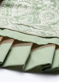 Green Viscose N Yellow Blended Cotton Kali Lehenga Festive Wear -ZariGrace Shop Green Viscose N Yellow Blended Cotton Kali Lehenga GHBS02104310 rrc4