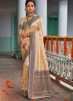 Grey Art Silk Banarasi Saree Festive Wear -ZariGrace Shop Grey Art Silk Banarasi Saree SASACW9697 u