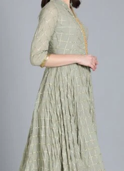 Grey Embroiderd Floor Length Anarkali Suit Festive Wear