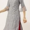 Grey Embroidered Boat Neck Kurti Party Wear 2 Grey Embroidered Boat Neck Kurti Party Wear -ZariGrace Shop Grey Embroidered Boat Neck Kurti KRBS02307675 l