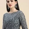 Grey Embroidered Net Blouse Party Wear Festive Wear -ZariGrace Shop Grey Embroidered Net Blouse BLBS02210833 l 1