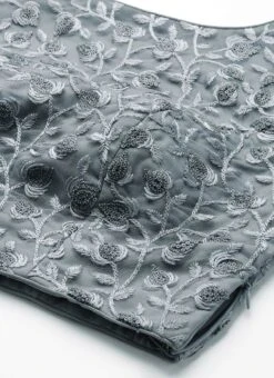Grey Embroidered Net Blouse With Keyhole Festive Wear -ZariGrace Shop Grey Embroidered Net Blouse With Keyhole BLBS02210828 rrc1 1