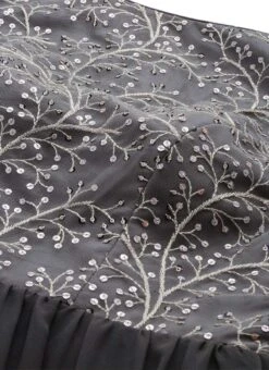 Grey Embroidered Net Tiered Gown Festive Wear -ZariGrace Shop Grey Embroidered Net Tiered Gown IWBS02108661 rrc1