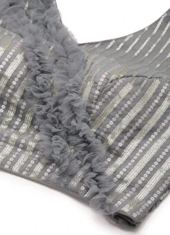 Grey Embroidered Organza Lehenga Festive Wear 14 Grey Embroidered Organza Lehenga Festive Wear -ZariGrace Shop Grey Embroidered Organza Lehenga GHBS02206229 rrc1