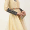 Grey N Beige Anarkali Suit Set Festive Wear