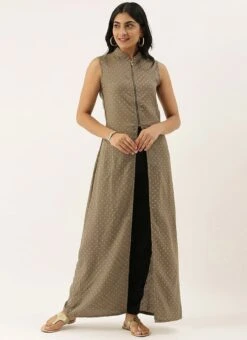 Grey N Black Collar Neck Kurta Sets After Six Wear 10 Grey N Black Collar Neck Kurta Sets After Six Wear -ZariGrace Shop Grey N Black Collar Neck Kurta Sets KSBS02102832 u