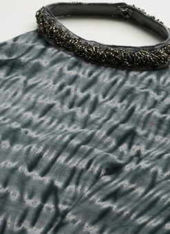 Grey N Black Muslin Halter Neck Gown Party Wear -ZariGrace Shop Grey N Black Muslin Halter Neck Gown IWBS02106505 rrc1