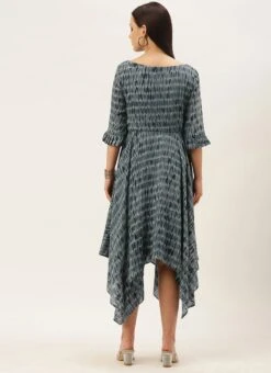Grey N Black Muslin Handkerchief Style Dress After Six Wear 13 Grey N Black Muslin Handkerchief Style Dress After Six Wear -ZariGrace Shop Grey N Black Muslin Handkerchief Style Dress DRBS02106467 b