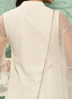 Dupatta From Grey N White Sequin Embroidered Straight Pant Suit After Six Wear -ZariGrace Shop Grey N White Sequin Embroidered Straight Pant Suit SLBS02302146 rrc2