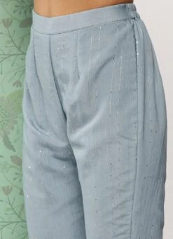 Dupatta From Grey N White Sequin Embroidered Straight Pant Suit After Six Wear -ZariGrace Shop Grey N White Sequin Embroidered Straight Pant Suit SLBS02302146 rrc3