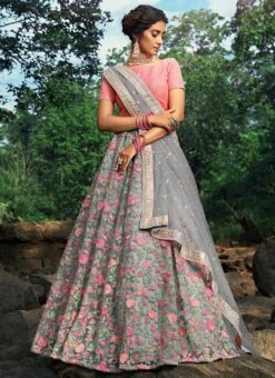 Grey Net Embroidered A Line Lehenga Wedding Wear 8 Grey Net Embroidered A Line Lehenga Wedding Wear -ZariGrace Shop Grey Net Embroidered A Line Lehenga GHMKNSBM3604 u