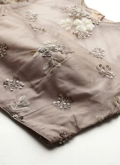 Grey Net Embroidered Blouse Festive Wear -ZariGrace Shop Grey Net Embroidered Blouse BLBS02305199 rrc1