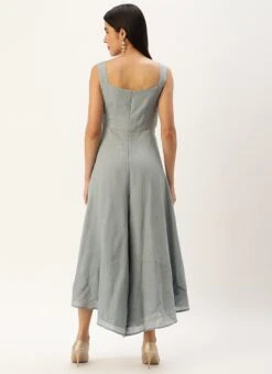 Grey Nylon Sequins Embroidered Jumpsuit After Six Wear Festive Wear -ZariGrace Shop Grey Nylon Sequins Embroidered Jumpsuit DRBS02212507 b