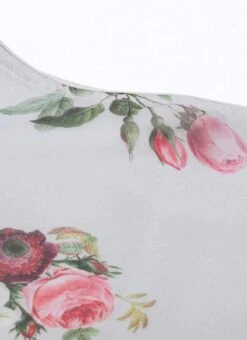 Grey Printed Organza Calf Length Top Festive Wear -ZariGrace Shop Grey Printed Organza Calf Length Top KRBS02307704 rrc1