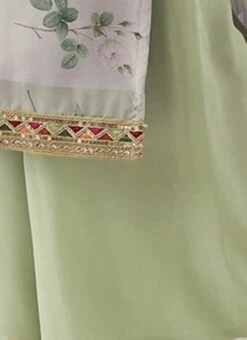 Grey Printed Organza Calf Length Top Festive Wear -ZariGrace Shop Grey Printed Organza Calf Length Top KRBS02307704 rrc4