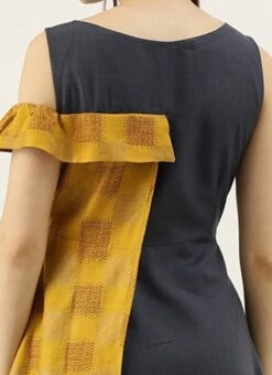 Grey Rayon N Mustard Printed Boat Neck Dress Party Wear 15 Grey Rayon N Mustard Printed Boat Neck Dress Party Wear -ZariGrace Shop Grey Rayon N Mustard Printed Boat Neck Dress DRBS02105392 rrc2