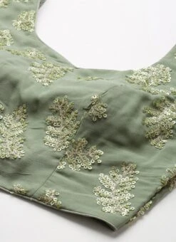 Grey Sequins Embroidered Chinon Blouse Festive Wear -ZariGrace Shop Grey Sequins Embroidered Chinon Blouse BLBS02210834 rrc1