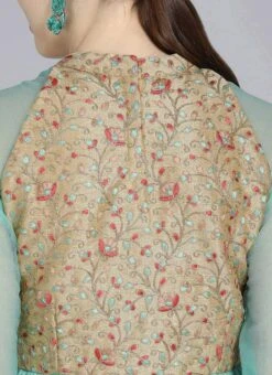 Halter Neck Style Embroidered Gown Party Wear -ZariGrace Shop Halter Neck Style Embroidered Gown IWBS01909761 rrc2