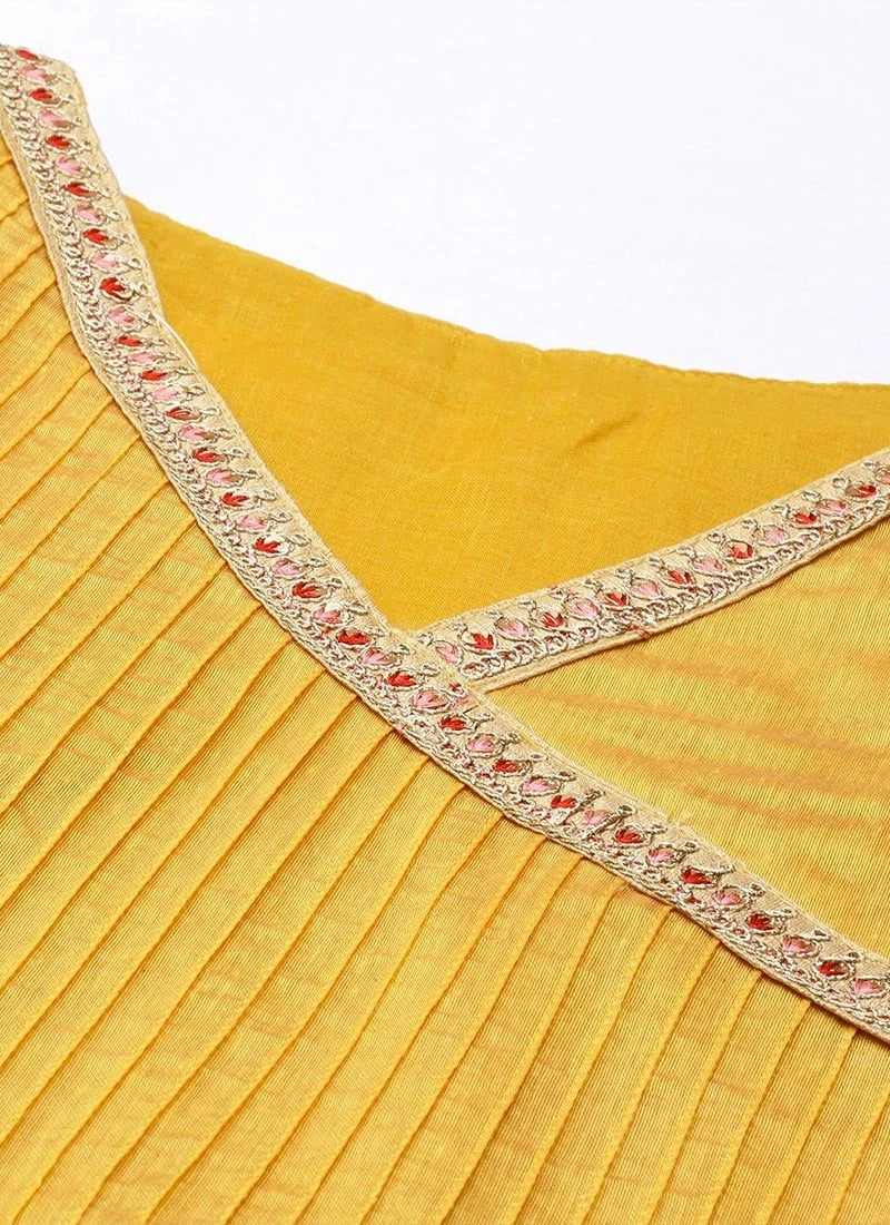 Hot Pink And Yellow Kali Lehenga Set Festive Wear 8 Hot Pink And Yellow Kali Lehenga Set Festive Wear - Image 6