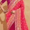 Jacquard Embroidery Rani Pink And Magenta Color Art Silk Saree Party Wear -ZariGrace Shop Jacquard Embroidery Rani Pink And Magenta Color Art Silk Saree SASLI19406103 l