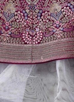 Wine Velvet Zari Embroidered N Hand Work Umbrella Lehenga Choli With Dupatta Wedding Wear -ZariGrace Shop Lavishing Wine Velvet Zari Embroidered N Hand Work Umbrella Lehenga choli With Dupatta GHCBF5717 rrc4