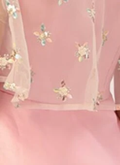 White Embroidered Net N Pink Satin Dress Party Wear -ZariGrace Shop Light Beige Embroidered Net N Pink Satin Dress DRBS02302457 rrc3