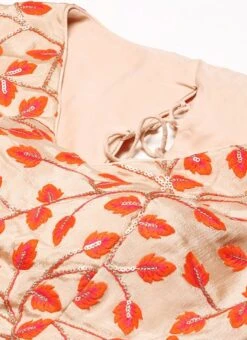 Light Peach Embroidered Chiffon Blouse Festive Wear 14 Light Peach Embroidered Chiffon Blouse Festive Wear -ZariGrace Shop Light Peach Embroidered Chiffon Blouse BLBS02301948 rrc1