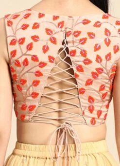 Light Peach Embroidered Chiffon Blouse Festive Wear 15 Light Peach Embroidered Chiffon Blouse Festive Wear -ZariGrace Shop Light Peach Embroidered Chiffon Blouse BLBS02301948 rrc2