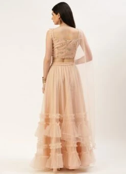 Dupatta From Light Peach Net Sequins Embroidered Lehenga After Six Wear 12 Dupatta From Light Peach Net Sequins Embroidered Lehenga After Six Wear -ZariGrace Shop Light Peach Net Sequins Embroidered Lehenga GHBS02212521 b