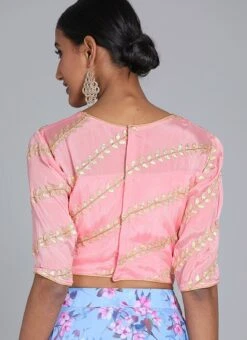 Light Pink Embroidered Chiffon Blouse Festive Wear -ZariGrace Shop Light Pink Embroidered Chiffon Blouse BLBS02209585 rrc3