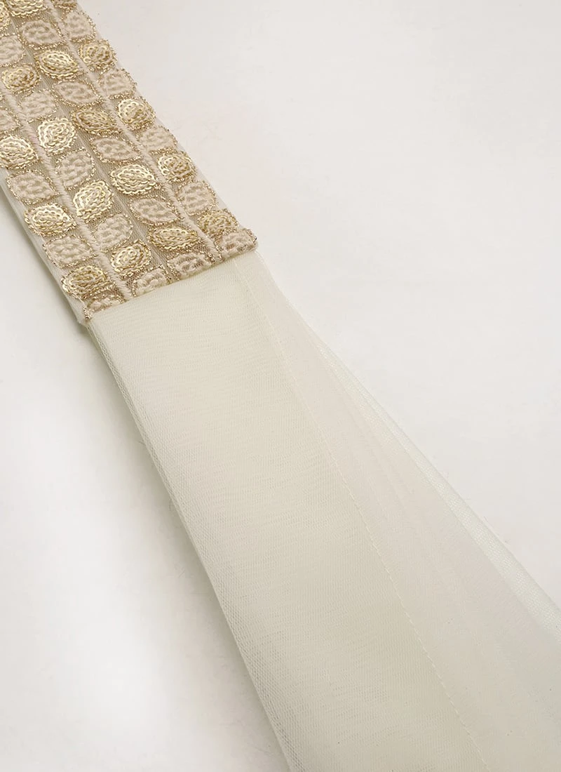 Dupatta From Light Sea Green Embroidered N White Net Lehenga After Six Wear 9 Dupatta From Light Sea Green Embroidered N White Net Lehenga After Six Wear - Image 7