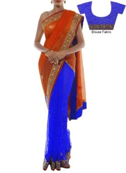 Light Violet N Orange Half N Half Saree Party Wear 8 Light Violet N Orange Half N Half Saree Party Wear -ZariGrace Shop Light Violet N Orange Half N Half Saree SA21I02141 u