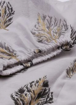 Lilac Hint Chanderi Silk Puff Sleeve Dress Festive Wear -ZariGrace Shop Lilac Hint Chanderi Silk Puff Sleeve Dress DRBS02012713 rrc3