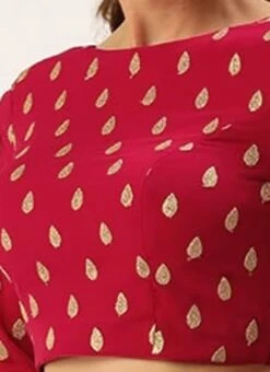 Magenta Embroidered Georgette Blouse Festive Wear -ZariGrace Shop Magenta Embroidered Georgette Blouse BLBS02305250 rrc1