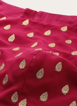Magenta Embroidered Georgette Blouse Festive Wear -ZariGrace Shop Magenta Embroidered Georgette Blouse BLBS02305250 rrc2