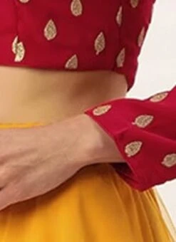 Magenta Embroidered Georgette Blouse Festive Wear -ZariGrace Shop Magenta Embroidered Georgette Blouse BLBS02305250 rrc4