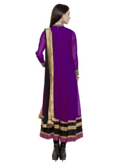 Magenta Georgette Embroidered Anarkali Suit Party Wear -ZariGrace Shop Magenta Georgette Embroidered Anarkali Suit SLMNC1686 b