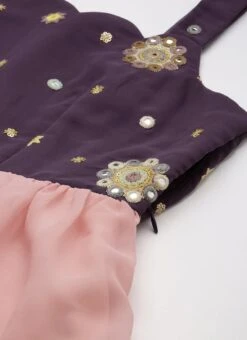 Magenta N Pink Embroidered Layered Dress Festive Wear -ZariGrace Shop Magenta N Pink Embroidered Layered Dress DRBS02209669 rrc1