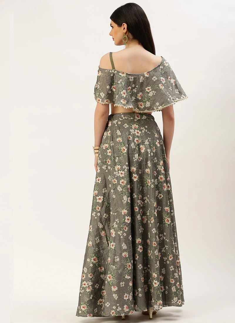 Skirt From Mahendi Green Digital Printed Co Ords Set After Six Wear 6 Skirt From Mahendi Green Digital Printed Co Ords Set After Six Wear - Image 4