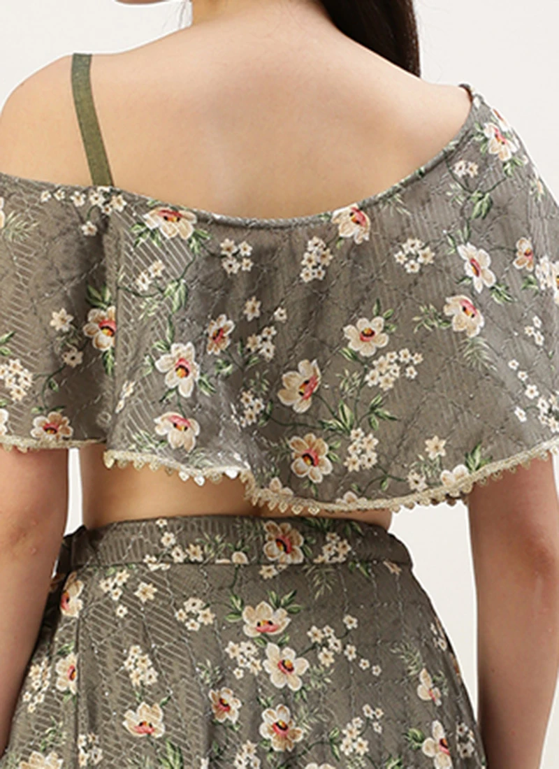 Skirt From Mahendi Green Digital Printed Co Ords Set After Six Wear 8 Skirt From Mahendi Green Digital Printed Co Ords Set After Six Wear - Image 6