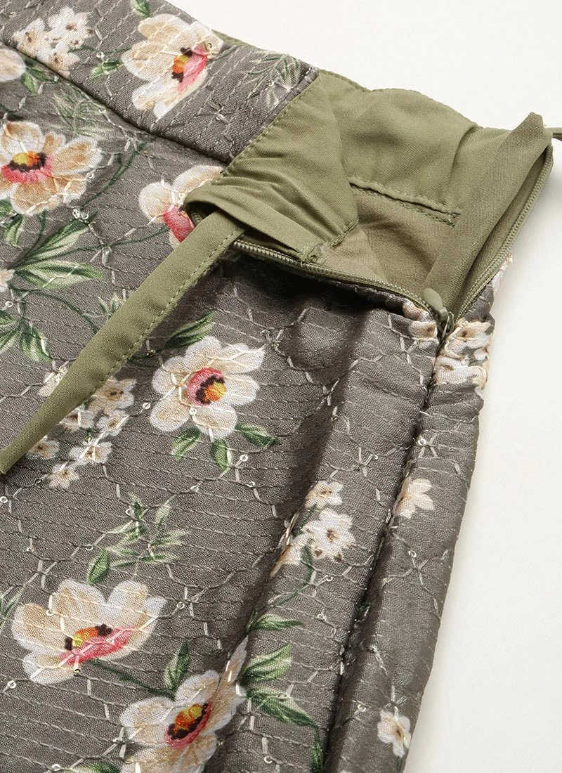 Skirt From Mahendi Green Digital Printed Co Ords Set After Six Wear 9 Skirt From Mahendi Green Digital Printed Co Ords Set After Six Wear - Image 7