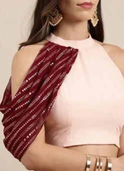 Maroon And Peach Embroidered Half N Half Saree Festive Wear 15 Maroon And Peach Embroidered Half N Half Saree Festive Wear -ZariGrace Shop Maroon And Peach Embroidered Half N Half Saree SABS02110864 rrc2